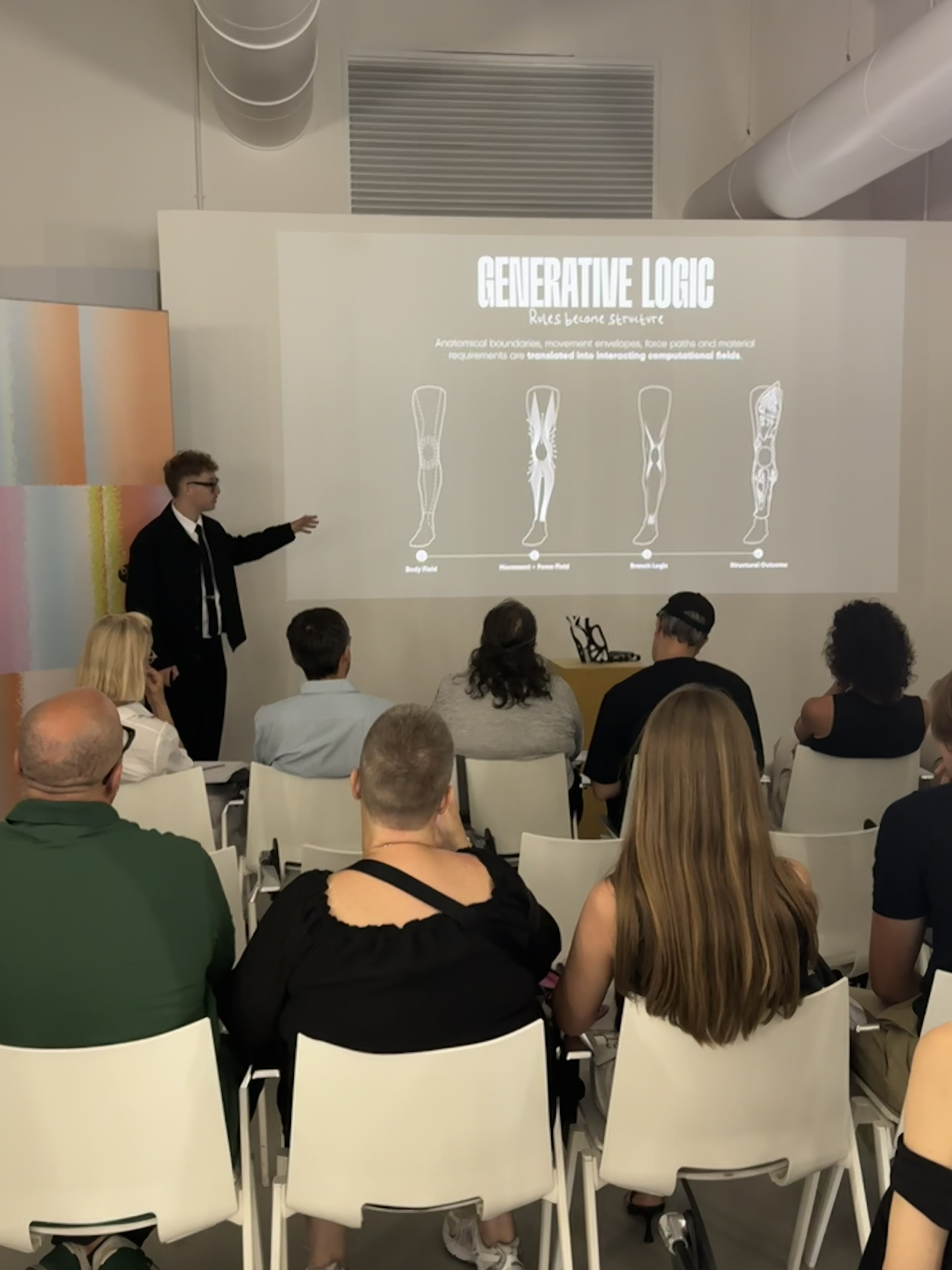 Andrea presenting a design project
