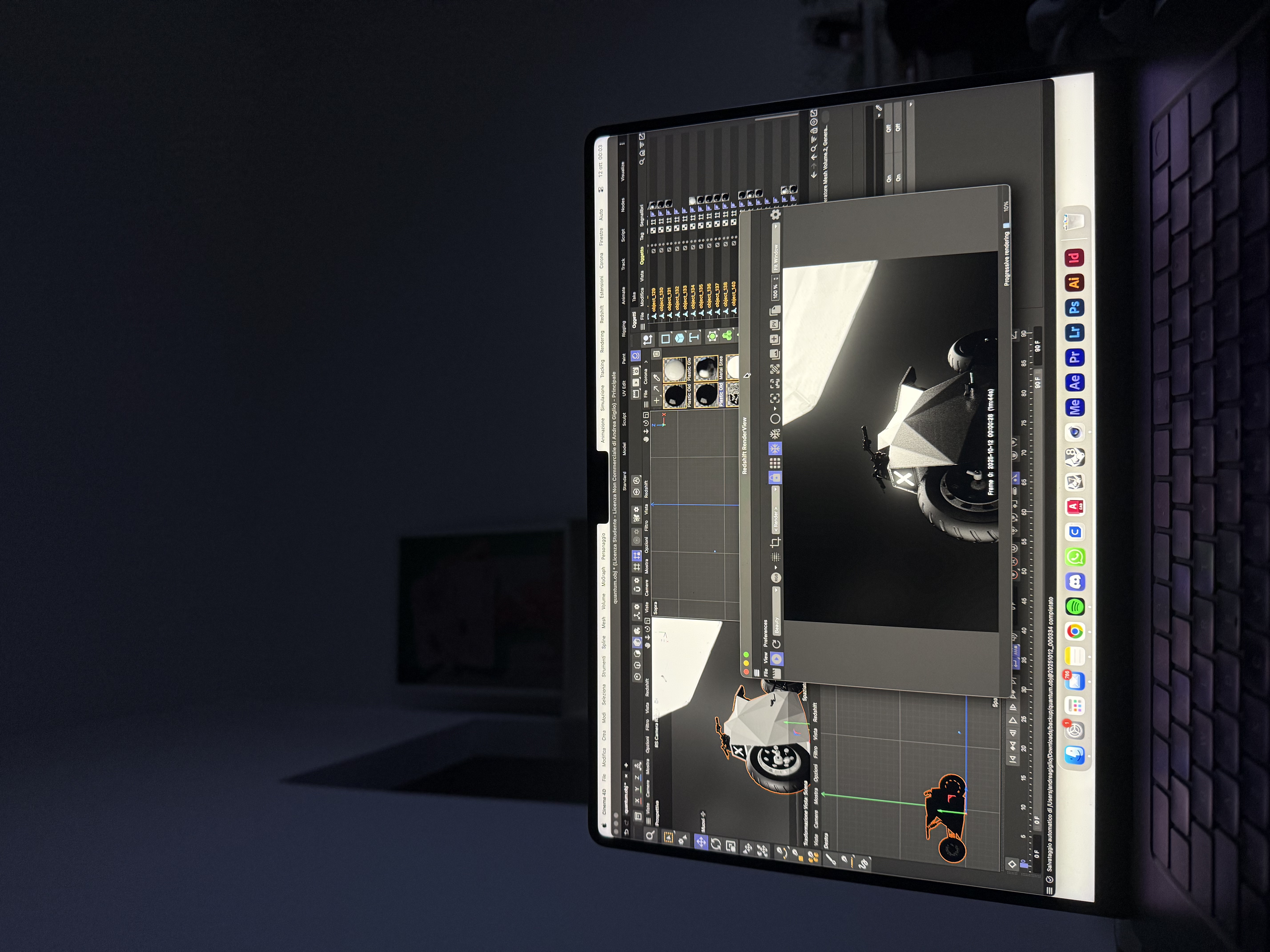 A design rendering on screen