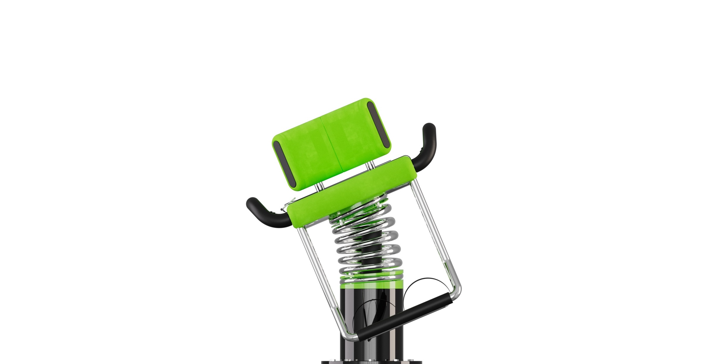 Close-up of the Helix seat, spring and metal frame